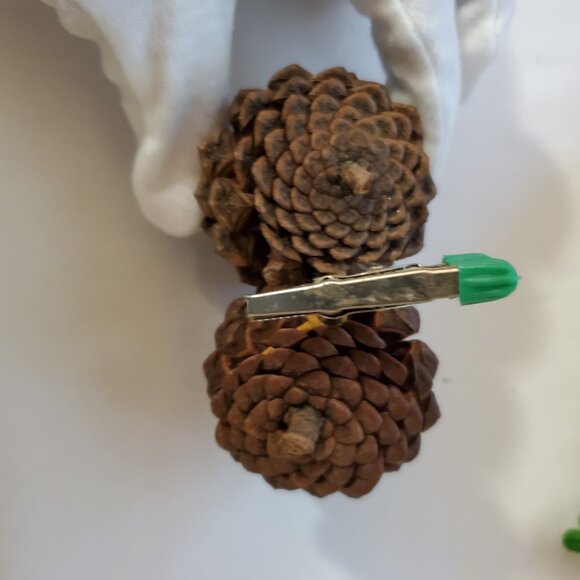 Natural Unscented Wooded Pinecone Clip Ornaments – Holiday Décor – Set of (2) - Picture 5 of 7
